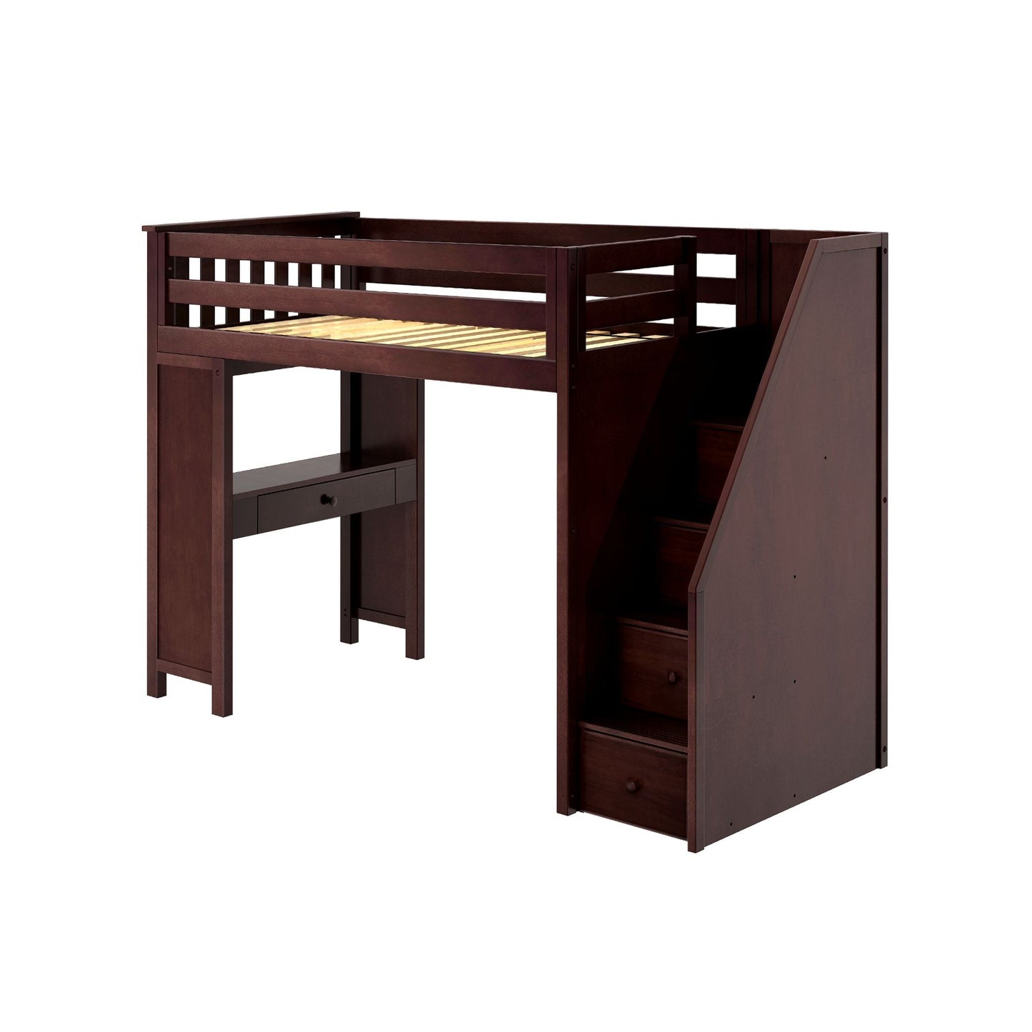 Ambire - Twin High Loft Bed With Staircase And Desk