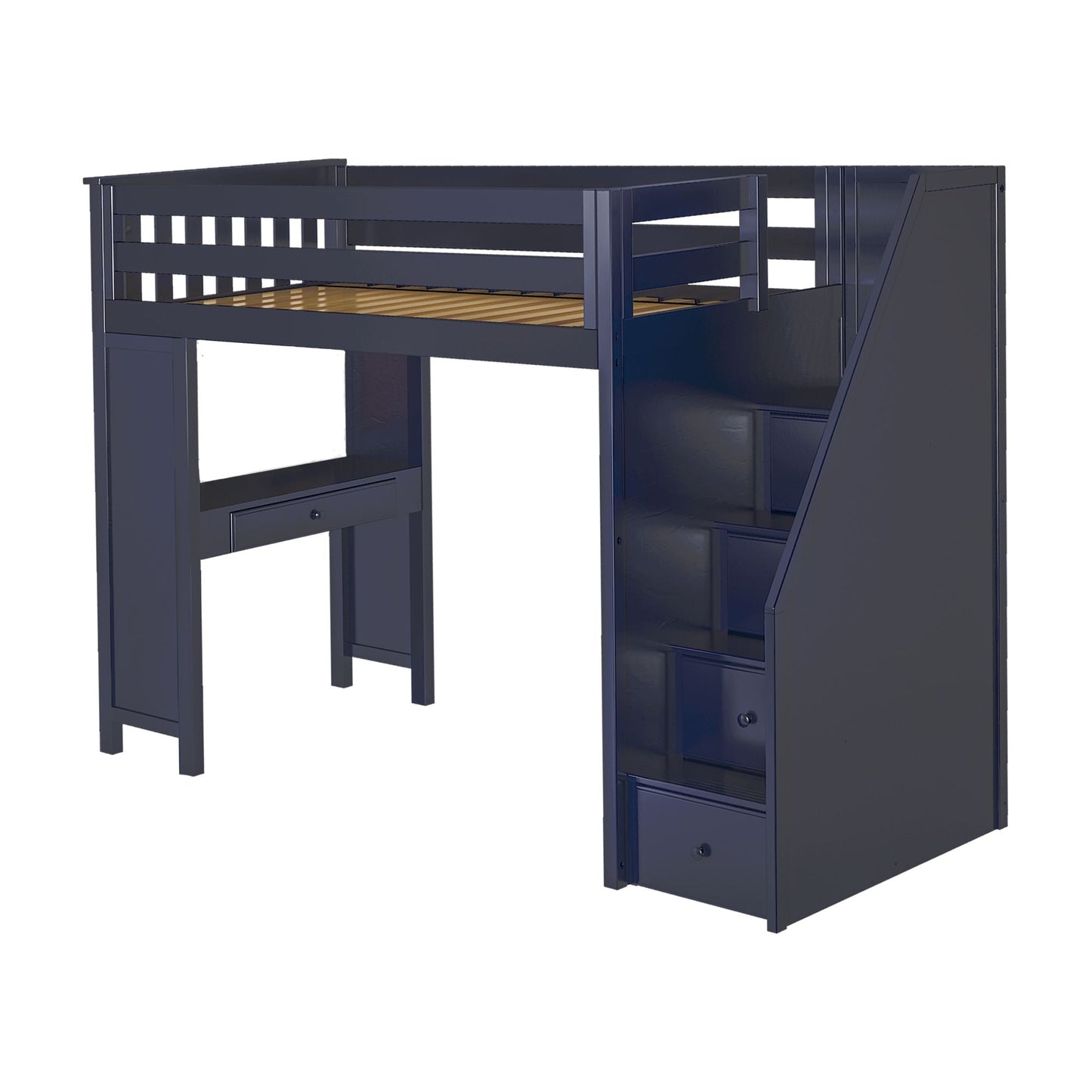 Ambire - Twin High Loft Bed With Staircase And Desk