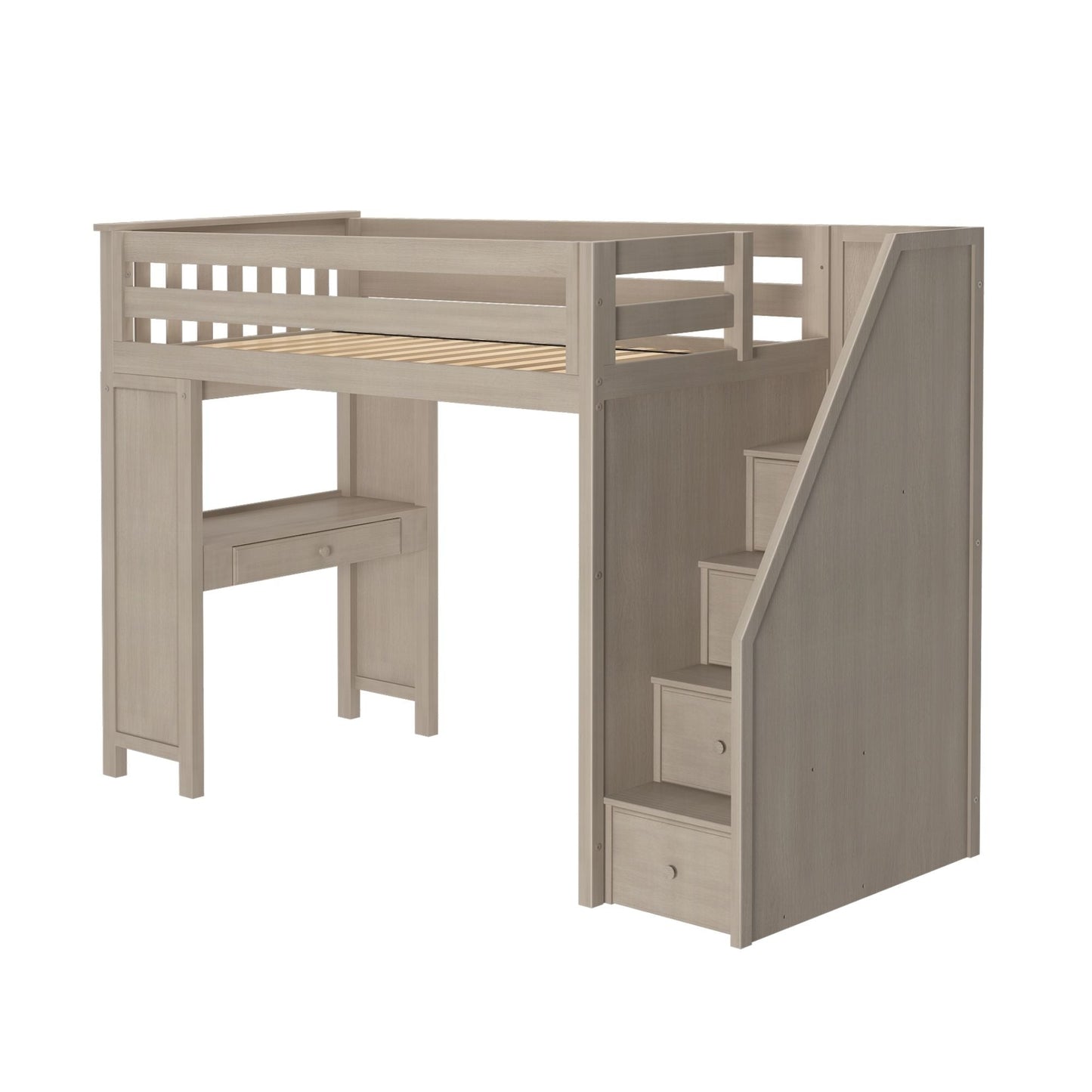 Ambire - Twin High Loft Bed With Staircase And Desk