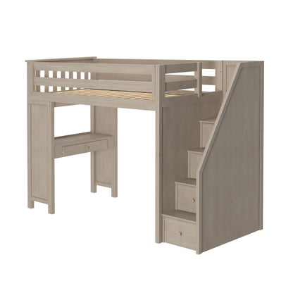 Ambire - Twin High Loft Bed With Staircase And Desk