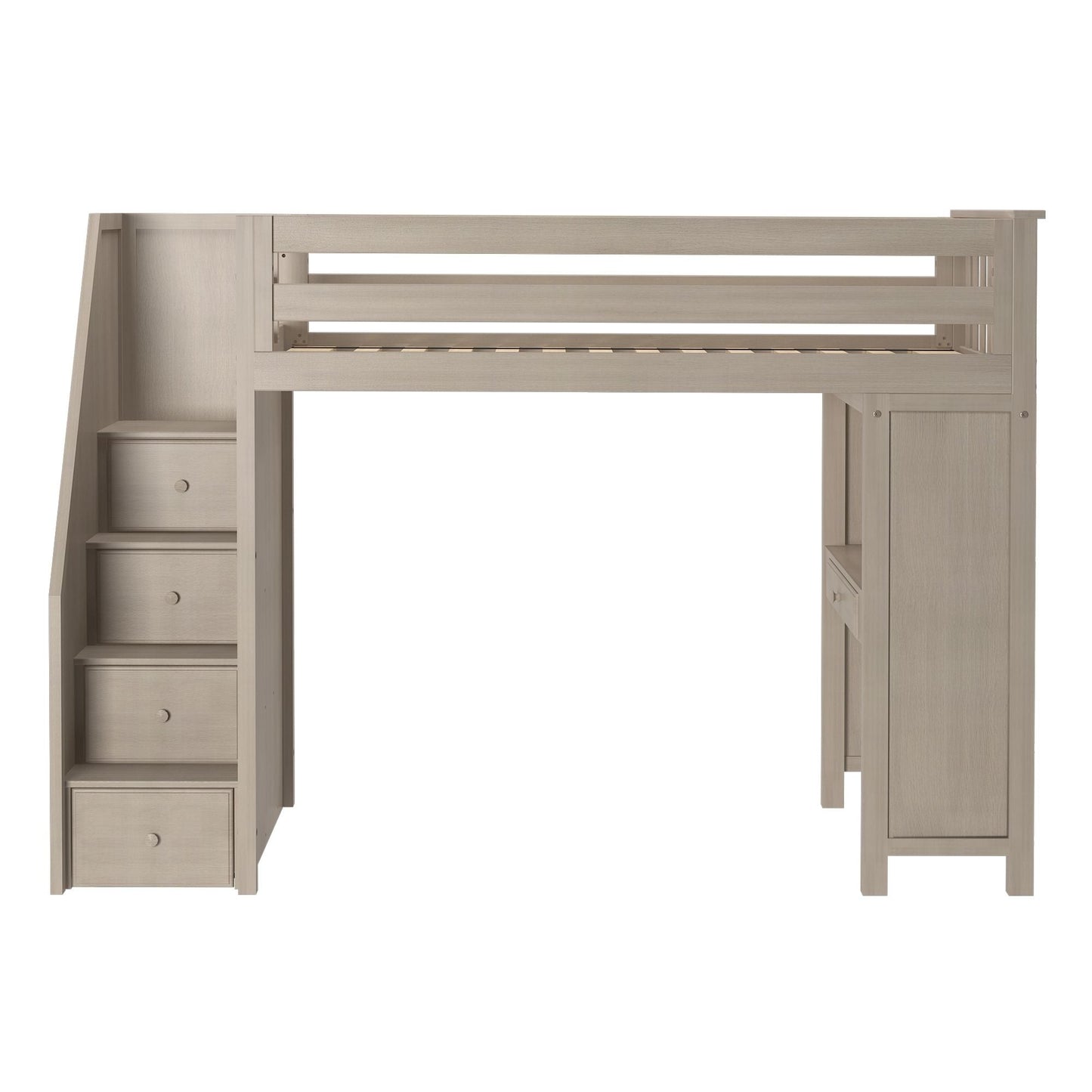 Ambire - Twin High Loft Bed With Staircase And Desk