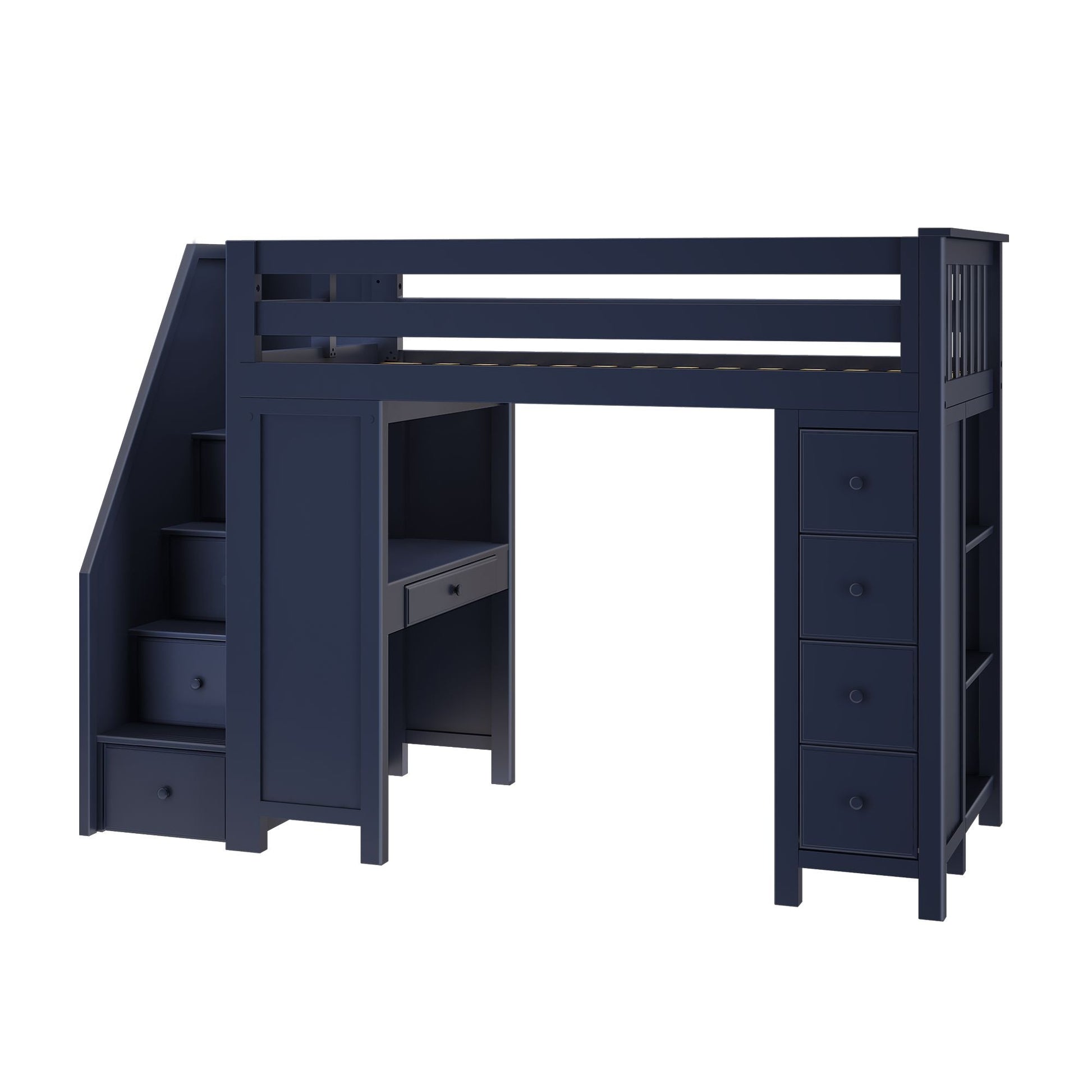 Ambire - High Loft Bed With Staircase, Desk And Storage