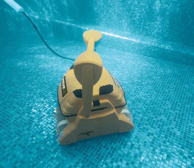 Maytronics Dolphin Wave 100 Robotic Pool Cleaner - Commercial Grade with Remote & Caddy