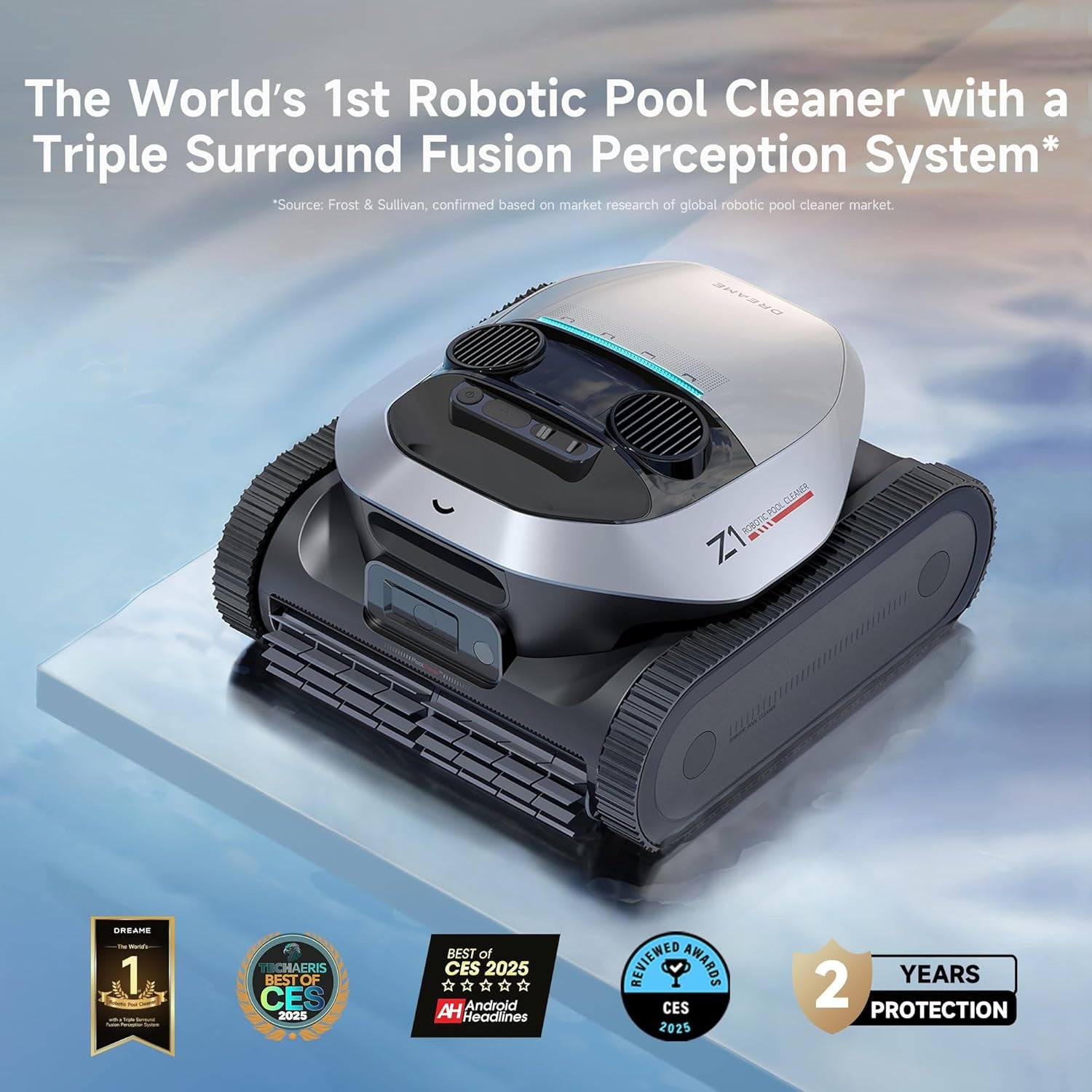 Dreame Z1 Pro Cordless Robotic Pool Cleaner - Floor, Wall & Waterline Cleaning