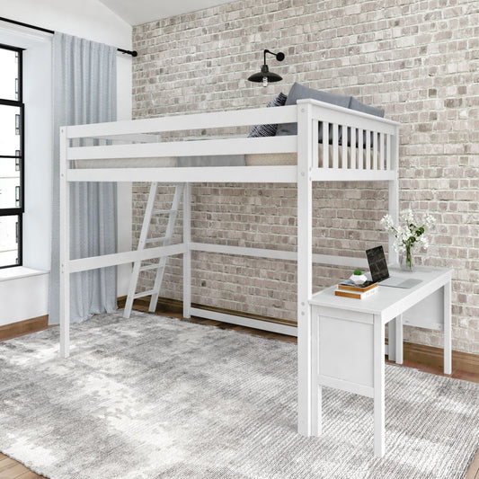 Ambire - Full-Size High Loft Bed with Desk