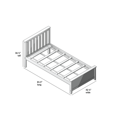 Ambire - Classic Solid Wood Slatted Twin Bed