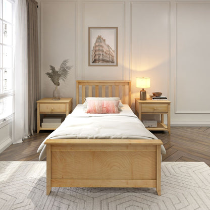 Ambire - Classic Solid Wood Slatted Twin Bed