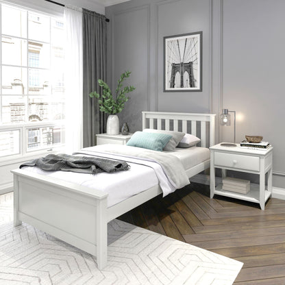 Ambire - Classic Solid Wood Slatted Twin Bed