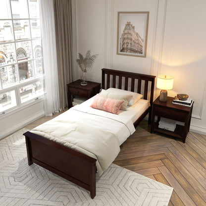 Ambire - Classic Solid Wood Slatted Twin Bed