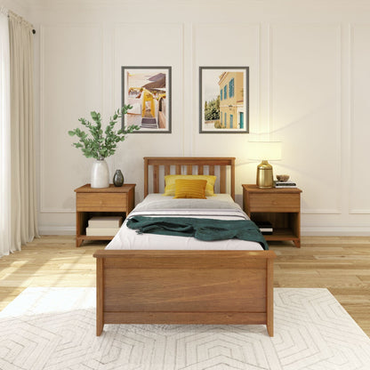 Ambire - Classic Solid Wood Slatted Twin Bed