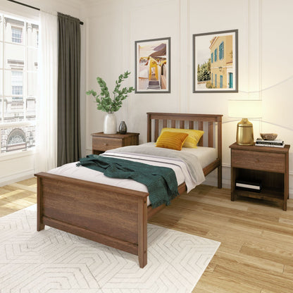 Ambire - Classic Solid Wood Slatted Twin Bed