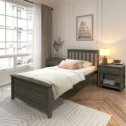 Ambire - Classic Solid Wood Slatted Twin Bed