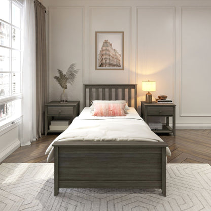 Ambire - Classic Solid Wood Slatted Twin Bed